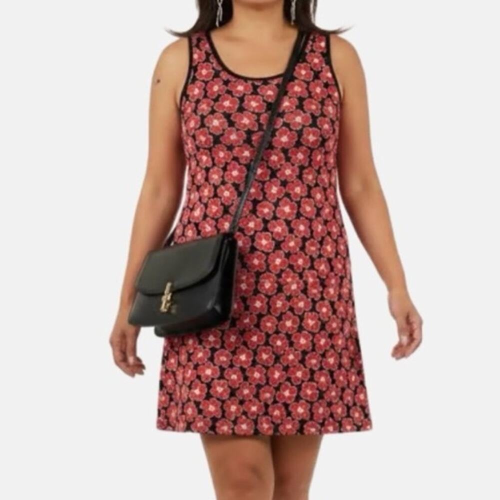 Liz Claiborne Shift dress sleeveless casual women large poppy floral flowy work